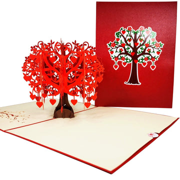 Tree of Hearts Love Valentine Anniversary Wedding 3D Pop Up Card UK